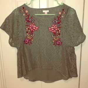 Lacey flower patterned blouse